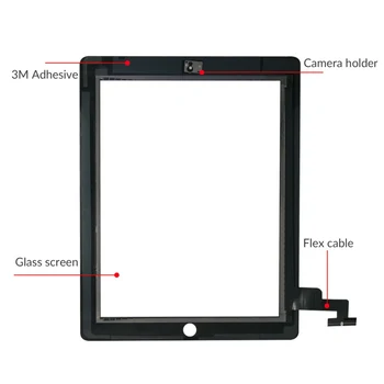 For iPad 2 Touch Screen A1395 A1396 A1397 Touch Digitizer Touch Skærm Front Panel Udskiftning