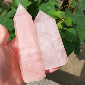200-500 g Naturlige steg crystal wand pink kvarts punkt gemstone tower Mineral Prøve healing 1stk