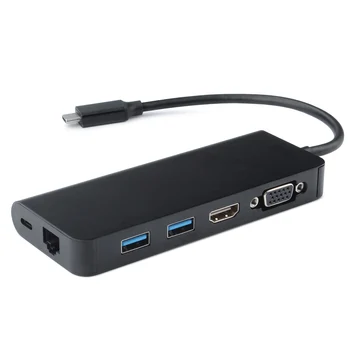 USB-C til Dual 3.0 HDMI - kompatibel VGA RJ45 Type C PD TF Converter til MacBook Nye air Pro 13 2020 A2289 A2179 USB-C Adapter