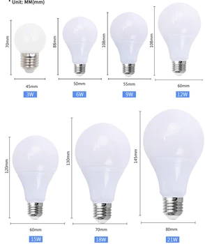 5pcs/masse E27 LED Blubs 3W 6W 9W 12W 15W 18W 21W Lamper Bombillas AC 110V 220V 240V Lampada LED Spotlight Lys, Kold/Varm Hvid
