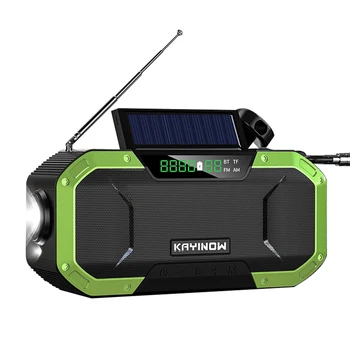 Ny Nødsituation Sol Håndsving Vejret Alarm AM/FM/NOAA Radio SOS Magt BankLED Multifunktionelle USB-Radio Bluetooth Højttaler