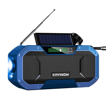 Ny Nødsituation Sol Håndsving Vejret Alarm AM/FM/NOAA Radio SOS Magt BankLED Multifunktionelle USB-Radio Bluetooth Højttaler