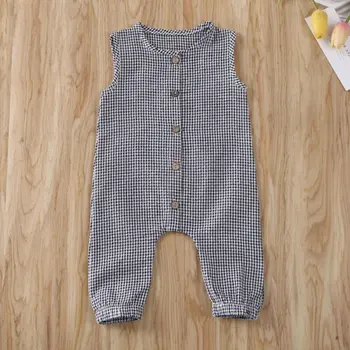 OS Sommeren Kid Baby Boy Tøj Plaider Romper Buksedragt Samlede Afslappet Outfit