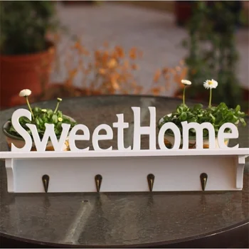 Vægbeslagene 4 Kroge Style Sweet Home Hylde Rack Indretning Sweet Home Style Arrangør NAS-vægmonteret