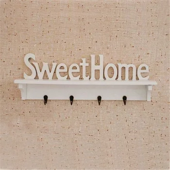 Vægbeslagene 4 Kroge Style Sweet Home Hylde Rack Indretning Sweet Home Style Arrangør NAS-vægmonteret