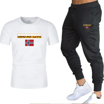 2020 mænds t-shirt og bukser sæt to-delt sæt, mænd / kvinder casual træningsdragt nye mode print passer sports bukser sports bukser