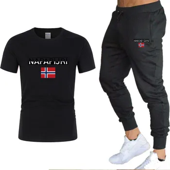 2020 mænds t-shirt og bukser sæt to-delt sæt, mænd / kvinder casual træningsdragt nye mode print passer sports bukser sports bukser