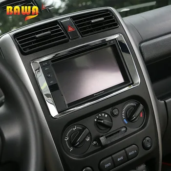 BAWA Interiør Lister ABS Dashboard Konsol GPS Navigation Frame Cover Rød Klistermærker til Suzuki Jimny 2011-2017