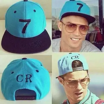2017 nye Cristiano Ronaldo grå CR7 Baseball Caps hip hop Sport, Fodbold hat mænd&kvinder Snapback cap
