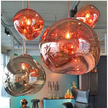Lava Dixon Flerfarvet Glas Vedhæng Lys Og Nordisk Stue Pendel Designer Moderne Galvaniseret Kreative Restaurant-Cafe