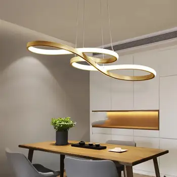 Moderne AluminumPendant Lys Belysning LED Pendel Stue, Seng, Spisestue Hotel Loft boligindretning Hængende Lampe