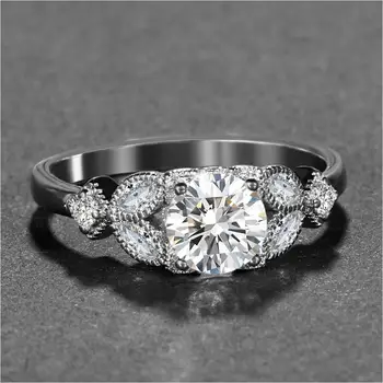 Massiv 925 Sterling Sølv Smykker, Ringe Kvinders Engagement Ring Hvid Spinel Skinner Fine Smykker Bryllup Mærke Engros