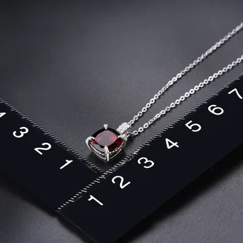 Hutang Sølv Vedhæng, 3.41 ct Naturlig Gemstone Rød Granat Massiv 925 Sterling Sølv Kæde Fine Smykker til Kvinder, Nye Ankomst