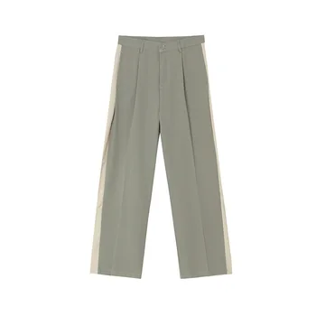 Mænd Side Splejse Casual Løs Lige Passer Bukser Mandlige Vintage Streetwear Mode Passer Til Bukser, Japan, Korea, Stil Bukser