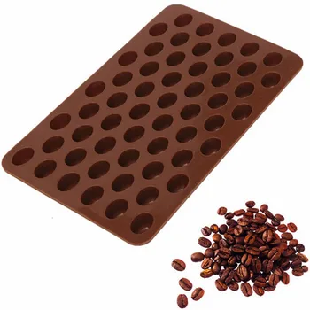 Coffee Bean-formet Chocolate Ice Cube Skimmel Håndlavet 55 Ice Tray Formen Is Part Whisky Cocktail Kold Drink Køkken Værktøj