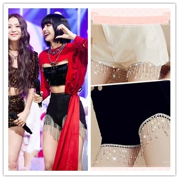 Koreanere Kendte danse show mode sommeren nye kvinder denim Shorts med høj talje Streetwear Plus size sexet Diamant kvast shorts