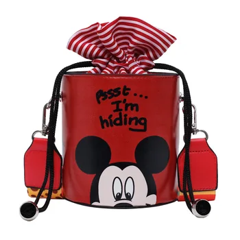 Disney lille håndtaske nye mode udskrivning Mickey Mouse søde tegneserie pige vilde mini-crossbody spand lille mønt taske
