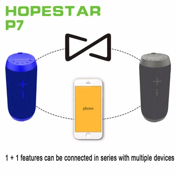 HOPESTAR P7 bærbare Bluetooth Højttaler Trådløse Vandtæt IPX6 Kolonne Max Bas Mini Subwoofer Bærbare Med TF Card USB FM-Mic