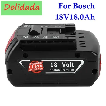 Original 18V18000mAh Genopladeligt Li-ion Batteri For Bosch 18V 18.0 Ah Batteri Backup Bærbar Udskiftning BAT609 Indikator lys