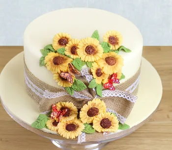 Yueyue Sugarcraft Sun flower kage dekoration værktøjer silikone kage form for fondant skimmel