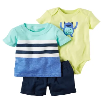 Sommeren nyfødte tøj kortærmet T-shirt, toppe+sparkedragt+shorts baby boy tøj sæt spædbarn tøj 2020 kostume nye født passer til