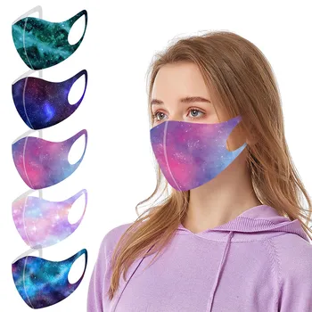 Mascara 5 Stk Tie-dye Udskrivning For Voksne Kvinder Og Mænd kan Genbruges Farverige Stof Fashionable Neutral Vaskbar Maska Sende Hurtigt