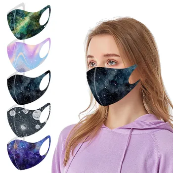 Mascara 5 Stk Tie-dye Udskrivning For Voksne Kvinder Og Mænd kan Genbruges Farverige Stof Fashionable Neutral Vaskbar Maska Sende Hurtigt