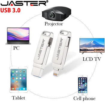 Usb-stick, usb-flash-drev til iphone, ipad pendrive 3.0 64gb usb-32gb 128gb 2 i 1 pen-drev til ios eksterne lagerenheder