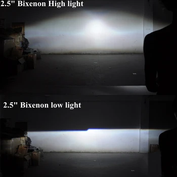 2,5 tommer 55W bixenon projektorens linse hid xenon kit car montage kit pære ændre for H1 H4 H7 xenon model bil ac ballast pære