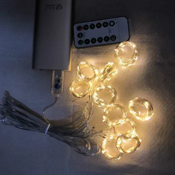 USB Led Curtain String Lys, Flash Eventyr Garland Fjernbetjening til nytår Jul Udendørs Bryllup, Home Decor Icicle Lys