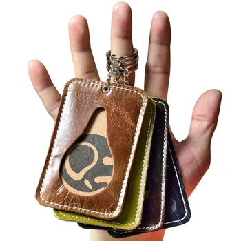 Engros God Læder Tynd Bank Kort Sag Kvalitet-ID Lomme Mini-Card Wallet Mænd Lille nøglering Bus Kortholderen Kontant Kort Pack