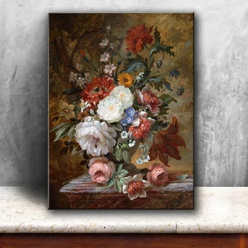 Klassisk europa blomster landskab lærred oplag af olie maleri, der er trykt på lærred hjem væg kunst, dekoration billeder