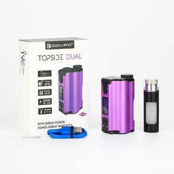 Nye Originale 200W DOVPO Inderlår Dual Top Udfylde TC Squonk MOD med 10ml Squonk Flaske E-cig Vape Box Mod VS / Træk 2 / Naboo Mod