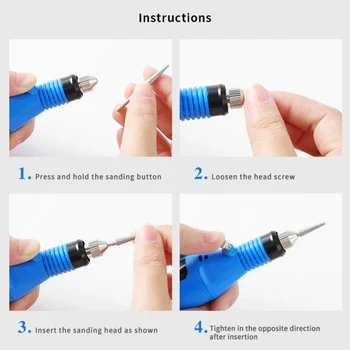 Professionel Elektrisk Negle Kunst Bor Bærbare Søm Slibning Manicure Maskine Pen Negle Bore-Fil Kit Gel Neglelak Fjerner