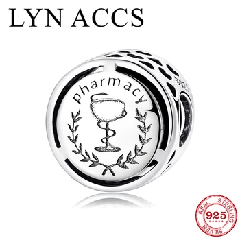 Nye 925 Sterling Sølv Succesfuld karriere Apotek symbol perler Passer Oprindelige LYNACCS Charms Armbånd til smykkefremstilling