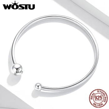 WOSTU 925 Sterling Sølv Justerbar Simple Armbånd 17 -19cm Kæde Link Til Kvinder, Oprindelige Design Smykker CQB198