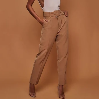 Solid Farve, Elasticitet Lige Klokke-bottoms Bukser med Høj Talje Bukser Kvinder Mode kvinders Sommer Bukser Med Vinger For Kvinder