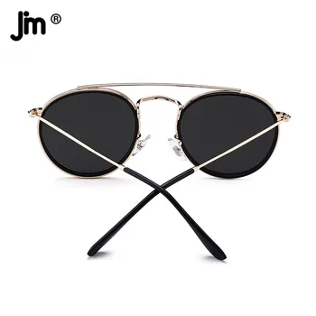 Retro Polariseret Runde Solbriller til Mænd, Kvinder Vintage Dobbelt Bro Frame Kørsel Sol Briller UV400