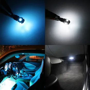 Edislight 12Pcs White Ice Blå LED-Lampe Bil Pærer Interior Package Kit Til 2009-Nissan Maxima Kort Dome Kuffert Plade Lys