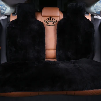 1pc,2pc,1sæt bil sædebetræk af fåreskind klippet pels Mouton premium,sædebetræk universal bil,sorte farve,for mazda osv.