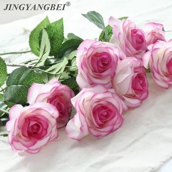6 hoveder Rigtige Touch Foråret Latex Blomster Kunstig Rose Blomster Buketter Til Et Bryllup, boligindretning