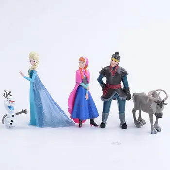Frosne Prinsesse Anna Elsa Kristoff Sven Olaf PVC-Action Figurer Model Dolls Børnene Samling Julegaver Disney Legetøj 4-11cm