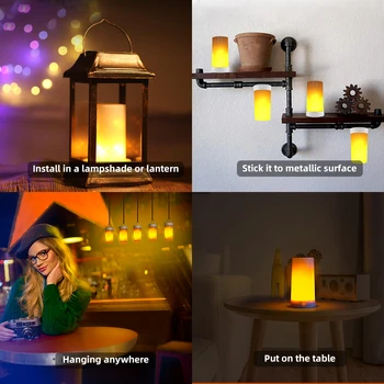 LED Flamme Effekt Nat Lys USB-Genopladelige 3D-Dynamisk Brand Lys Fjernbetjening Led-Indretning Lampe til Hjemmet Bar i Haven-Ferie