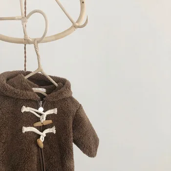 Vinteren Koreanske Plys Piger' Bodysuit Fortykket Ins Japan Lynlås Baby Outwear Super Søde Varm Creeper Drenge Russisk Tøj Tøj