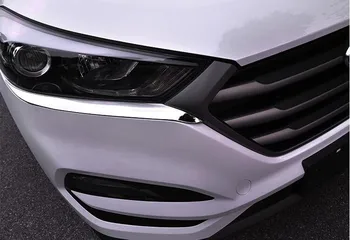 Forlygte lampe dække lys øjenbryn bonnet ændring Lampe dækning FOR Hyundai Tucson 2016 2017 2018 Bil-Bil styling-dækker