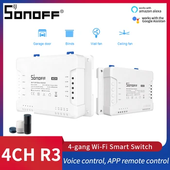 Sonoff 4CH R3 intelligent 4-Vejs Trådløse WiFi skifte Sonoff 4CH PRO R3 DIY Smart Switch 433 Mhz RF Smart Home Arbejder Med Alexa