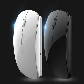 Ultra-tynde Bluetooth-5.0 2.4 G trådløse optiske mus, dual-mode mus til Mac book tablet