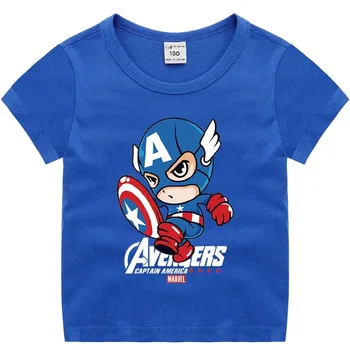 Disney Comic Marvel Avenger Print T-shirt børnetøj Superhelt Captain America T-Shirt Sommer New Girl Boy t-Shirts Toppe