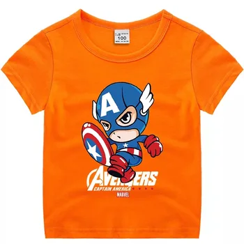 Disney Comic Marvel Avenger Print T-shirt børnetøj Superhelt Captain America T-Shirt Sommer New Girl Boy t-Shirts Toppe