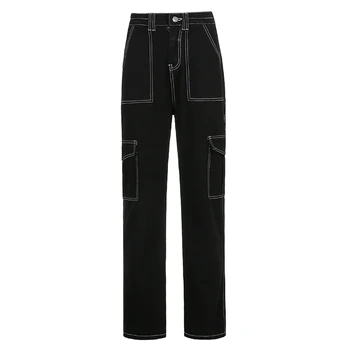 Rockmore Høj Talje Jeans Kvinde Bred Ben Denim Kæreste Streetwear Tøj Kvalitet 2020 Mode Harajuku Lomme Lige Bukser